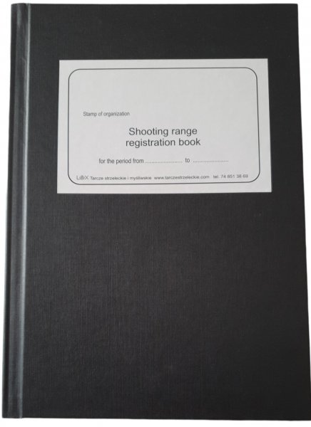 Książka "Rejestr pobytu na strzelnicy" w języku angielskim