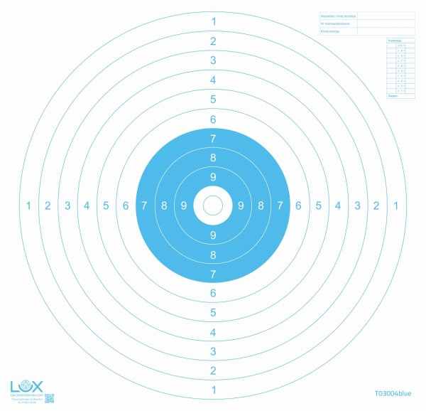 Tarcze treningowe do karabinu centralnego zapłonu BLUE