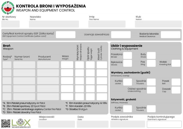 Karta kontroli broni i ekwipunku
