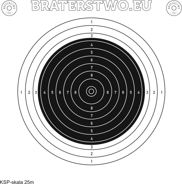 Tarcza do karabinu sportowego zredukowana na 25 m